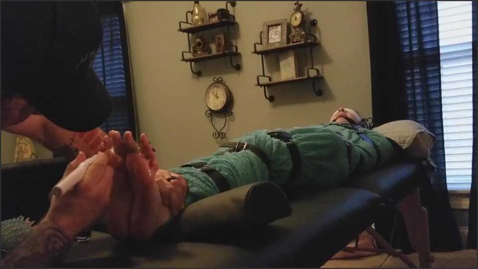 Fettish Blanket Bound Belted And Barefoot