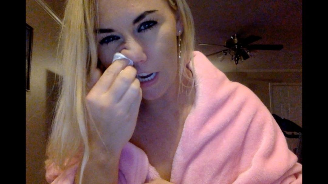 SO SICK WITH THE FLU ** BLOWING my NOSE wrapped in a blanket