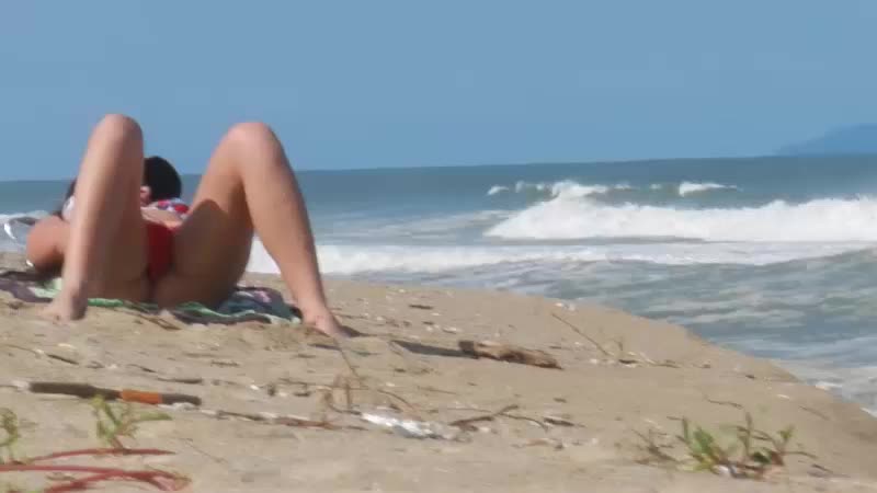 Masturbating on public beach - December 07, 2016