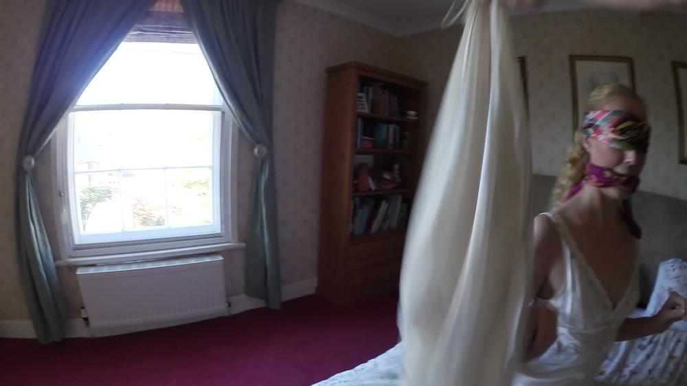 Ariel Anderssen Hogtied In Silk Scarves Wearing Satin