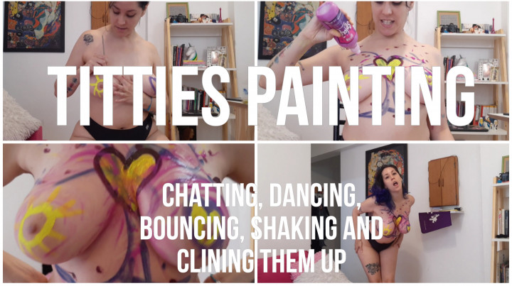 Painting my boobs and dancing with them painted