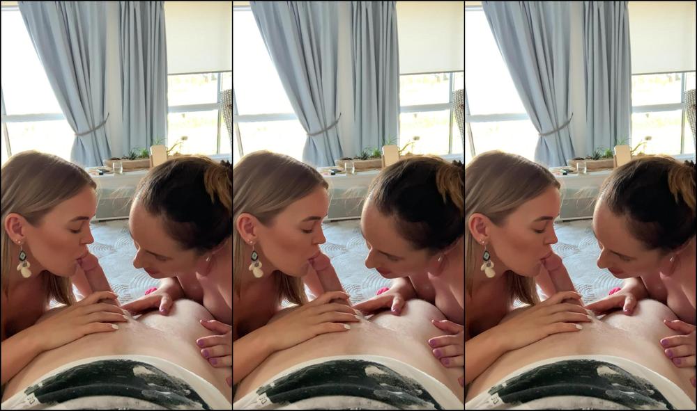Naughty Girls Sharing A Cock