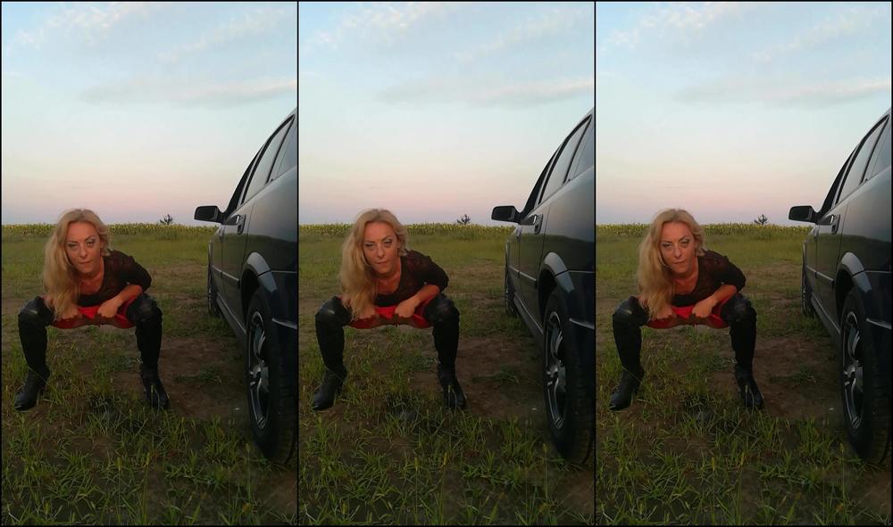 Kinkyporncpl Outdoor Peeing Wearing Mini Skirtheels