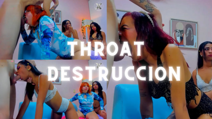 Completely destroyed Throat of 4 latina friends