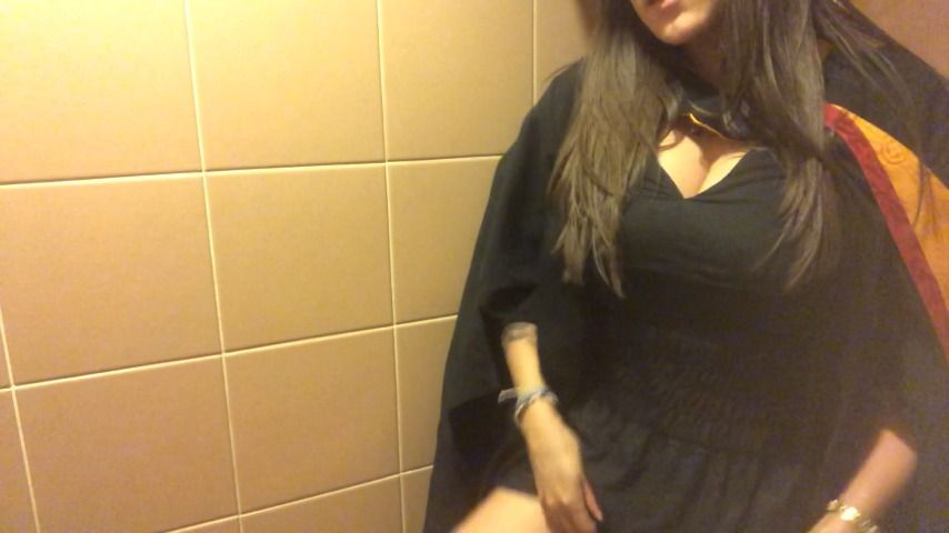 Fingering in Toilet in Graduation Gown