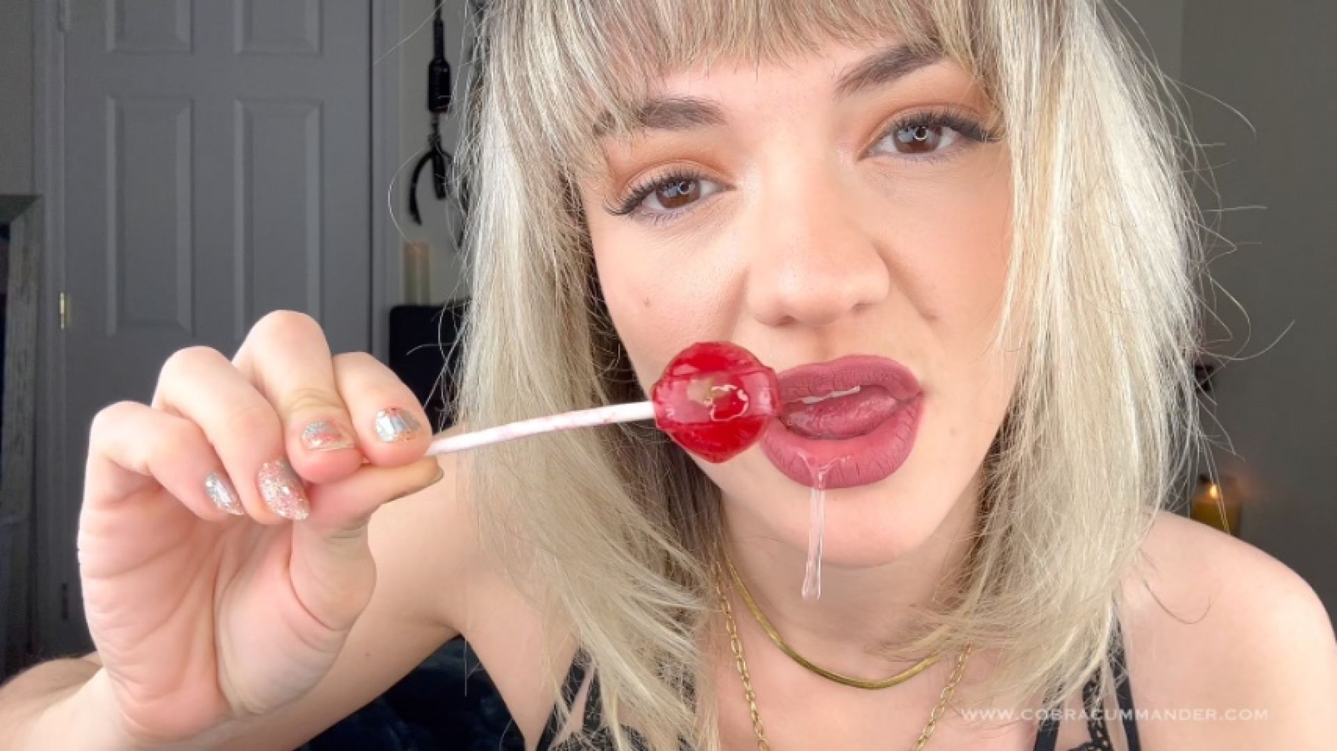 Spit Fetish w. LollyPop POV - August 03, 2023