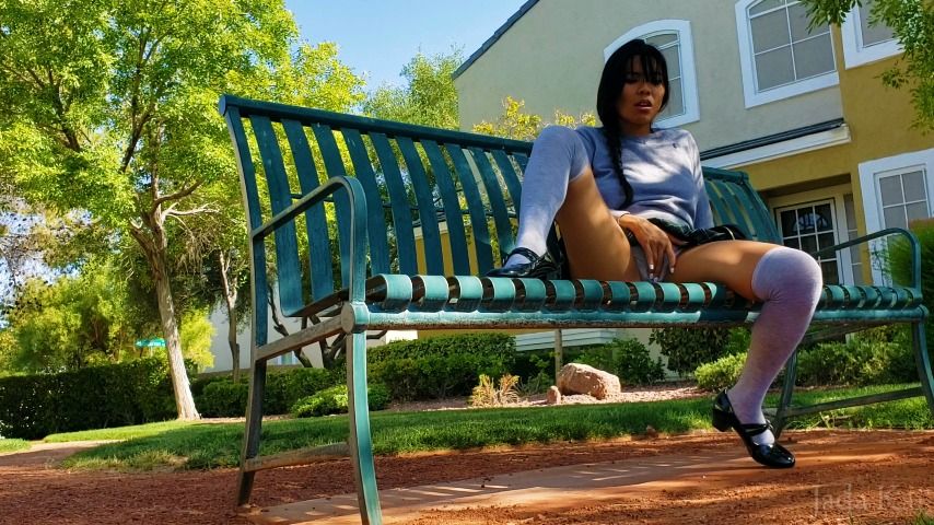 Asian Schoolgirl Rubs Pussy At Bus Stop - September 08, 2019