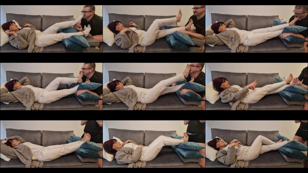 Miss Eva worship temple - Goddess Andreea And Faith - Feet Licking And Socks Sniffing - Part 2