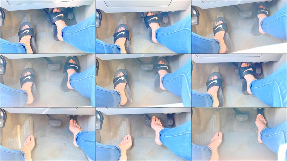 Pedal pumping with slides and barefoot