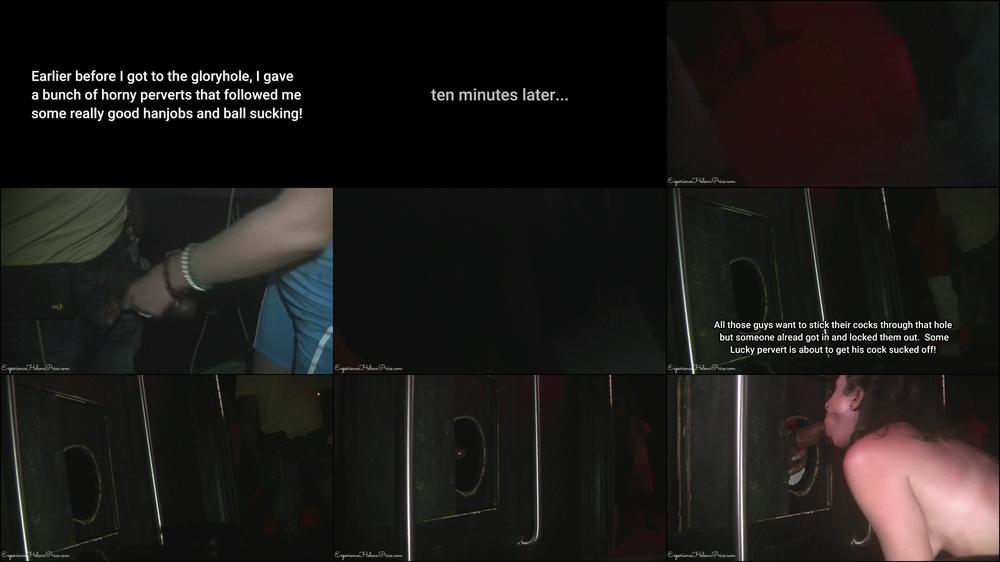 Hubby films me giving gloryhole blowjob while voyeurs watch