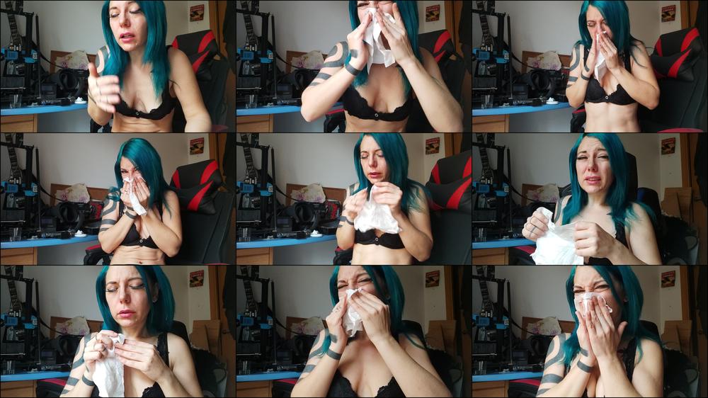 Blowing my nose and coughing