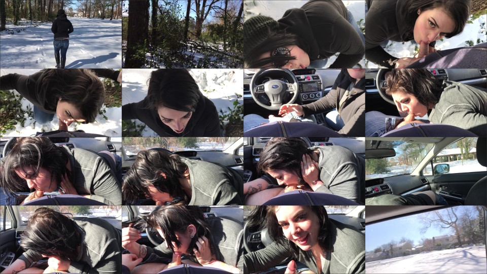 Gaberiella Public Sloppy Blizzard Blowjob