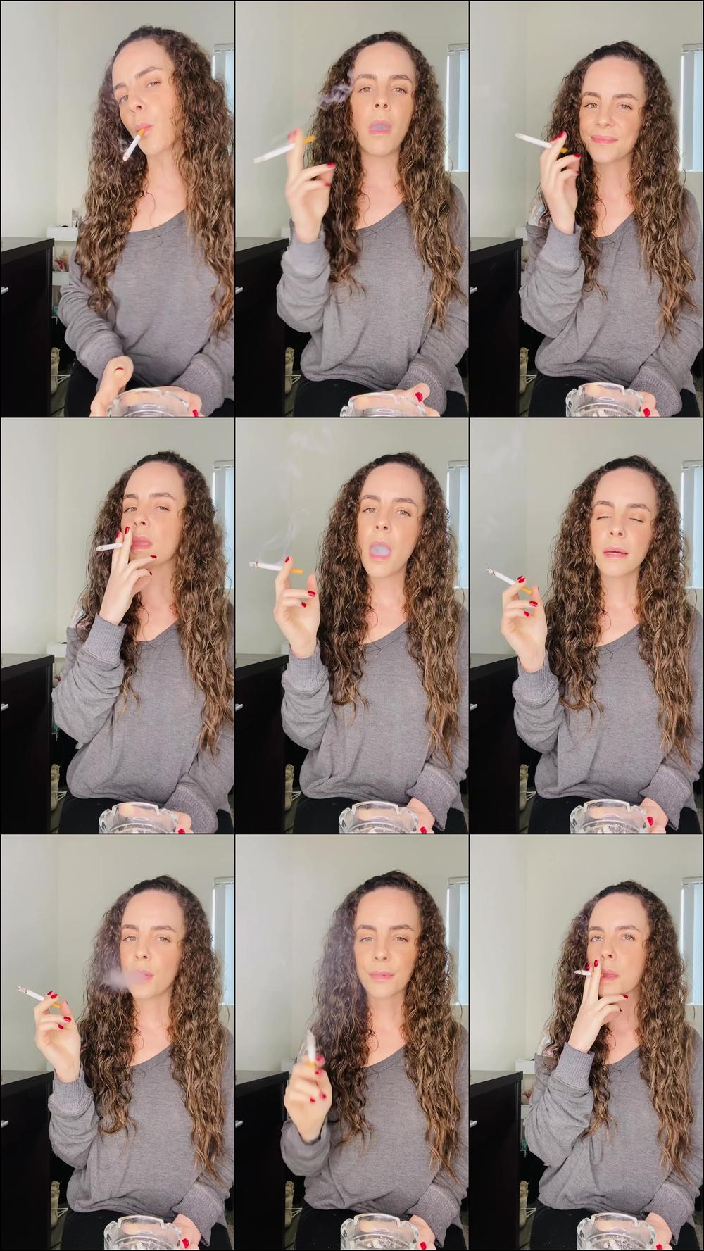 Smoking with Curly Hair