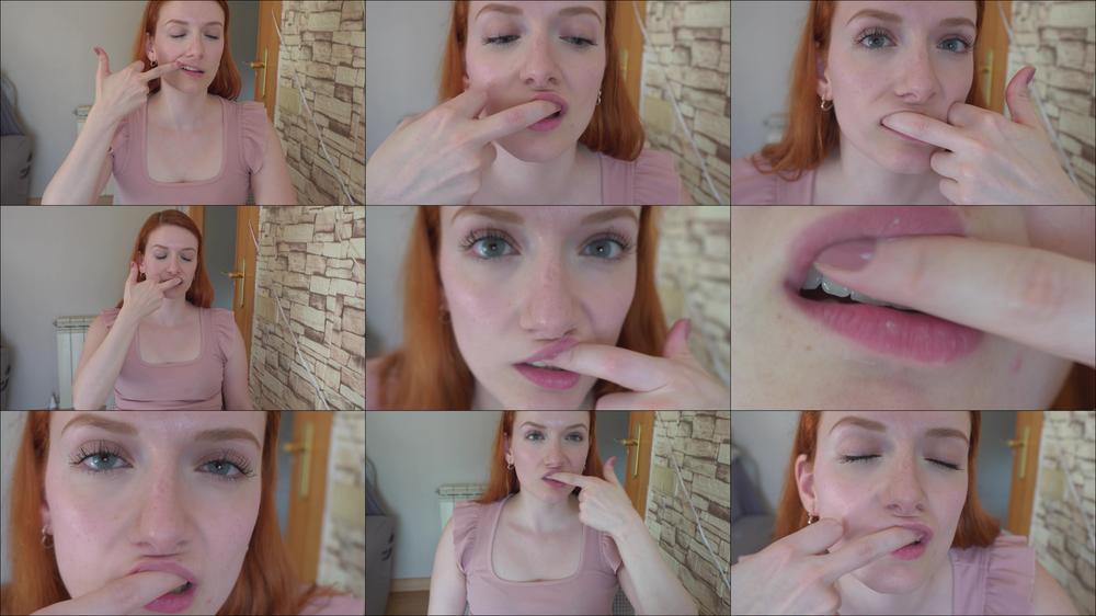 Finger brushing my teeth