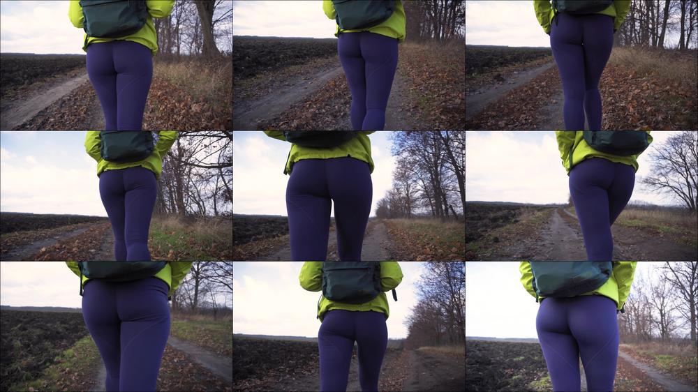 Sexy Outdoor Walk In Tight Yoga Pants Ass Worship