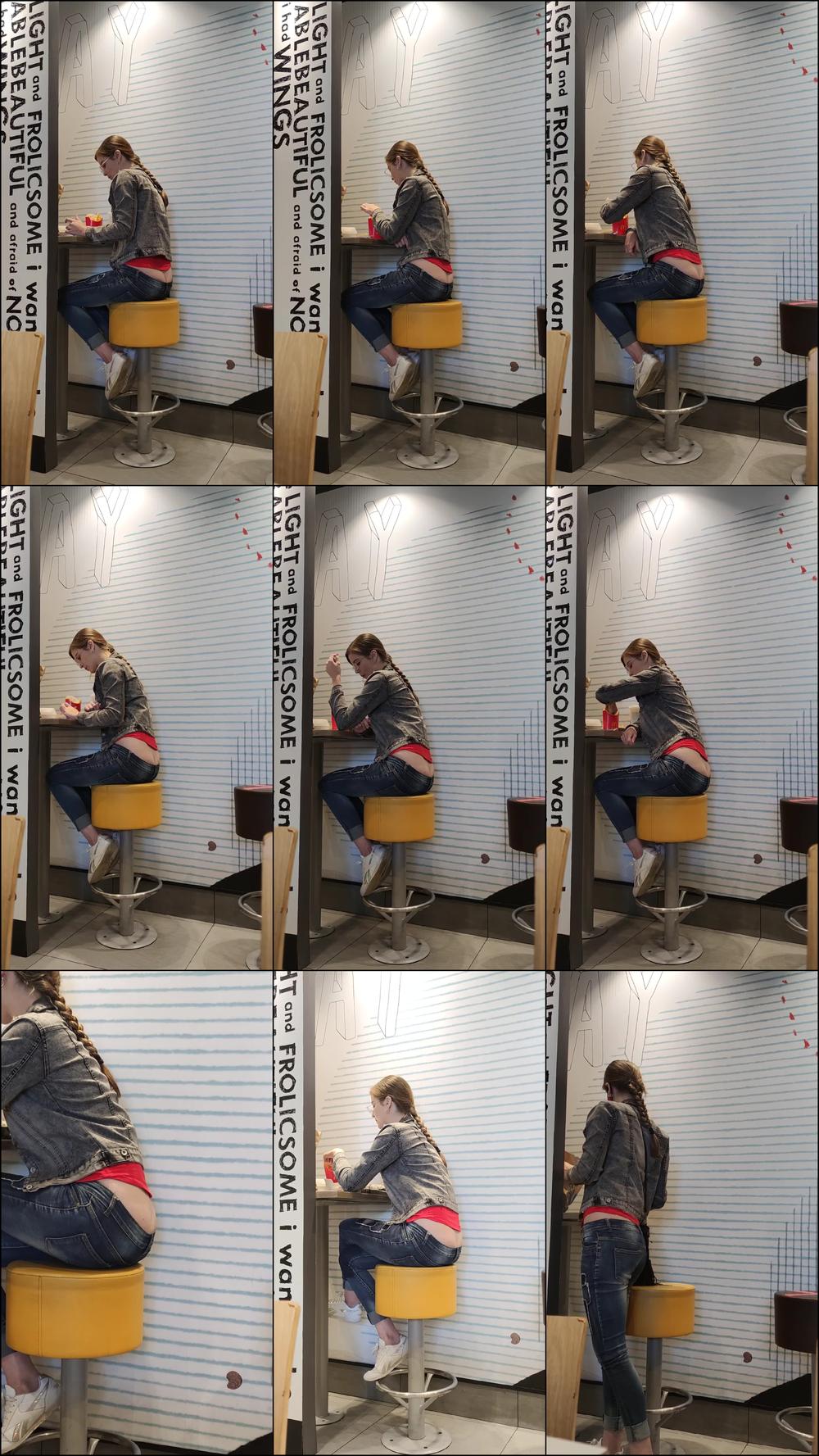 Spying On Girl In Restaurant W Buttcrack