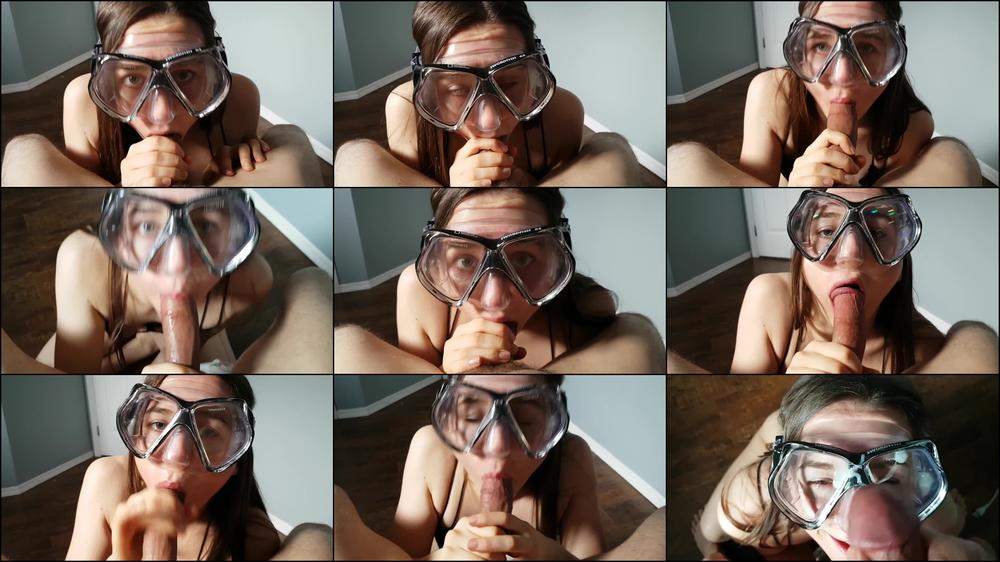 Scuba Mask Sloppy Deepthroat POV