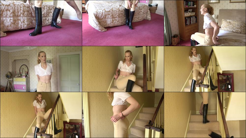 Ariel Anderssen Handcuffed With Riding Boots Stuck