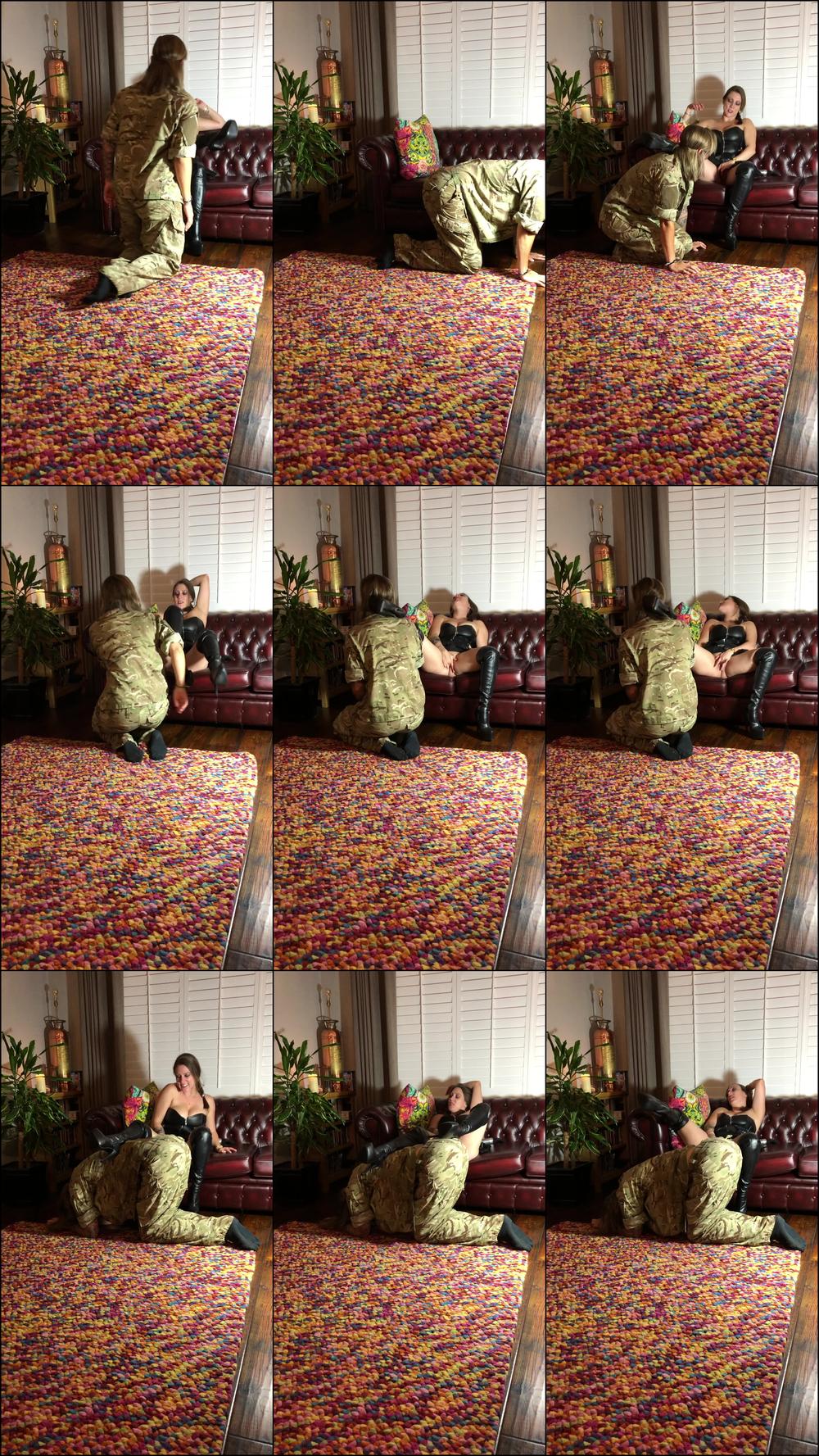 Pussy Play, Teasing Army Sub Footstool