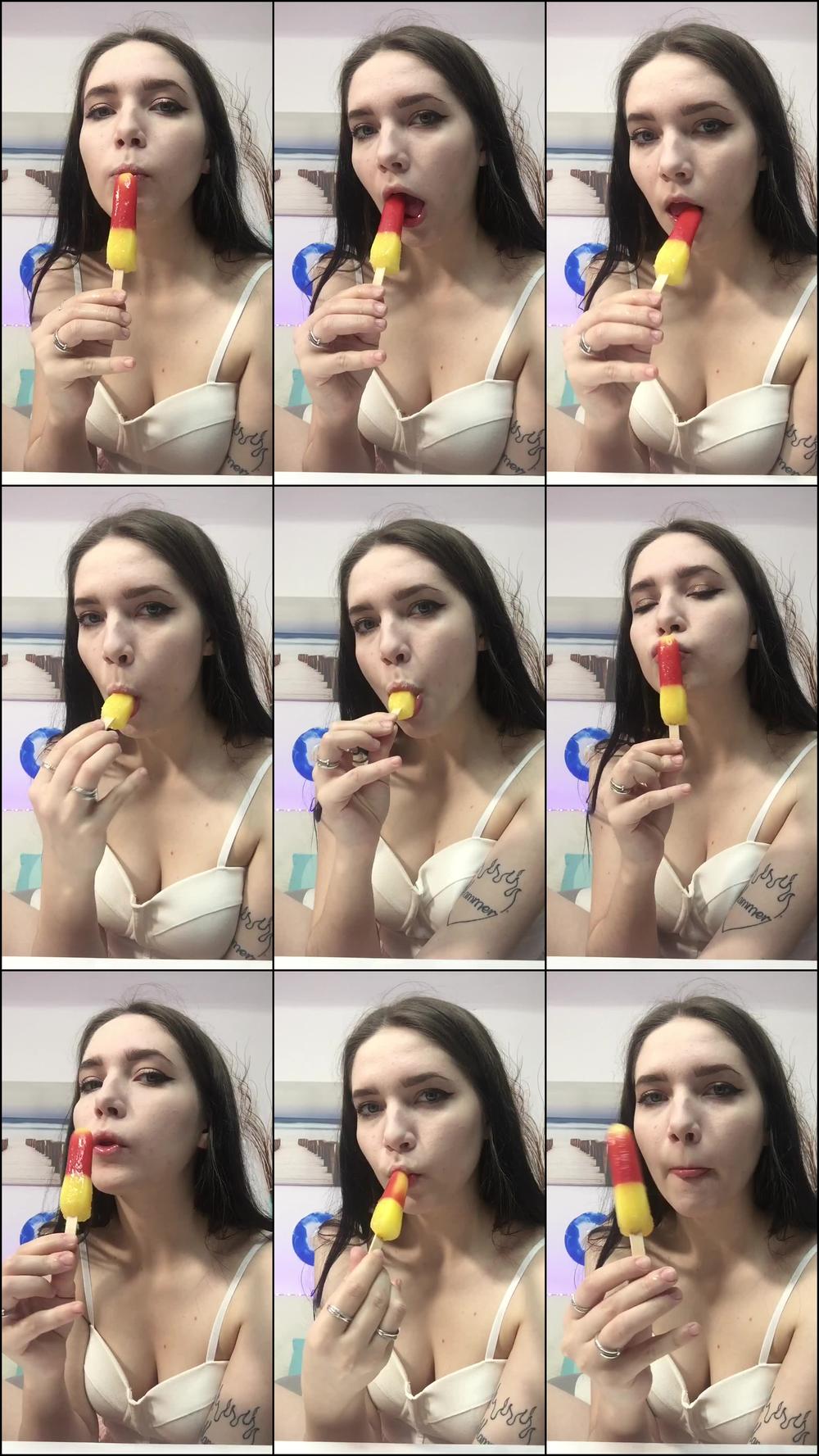 Eating a fruit Ice-Pop
