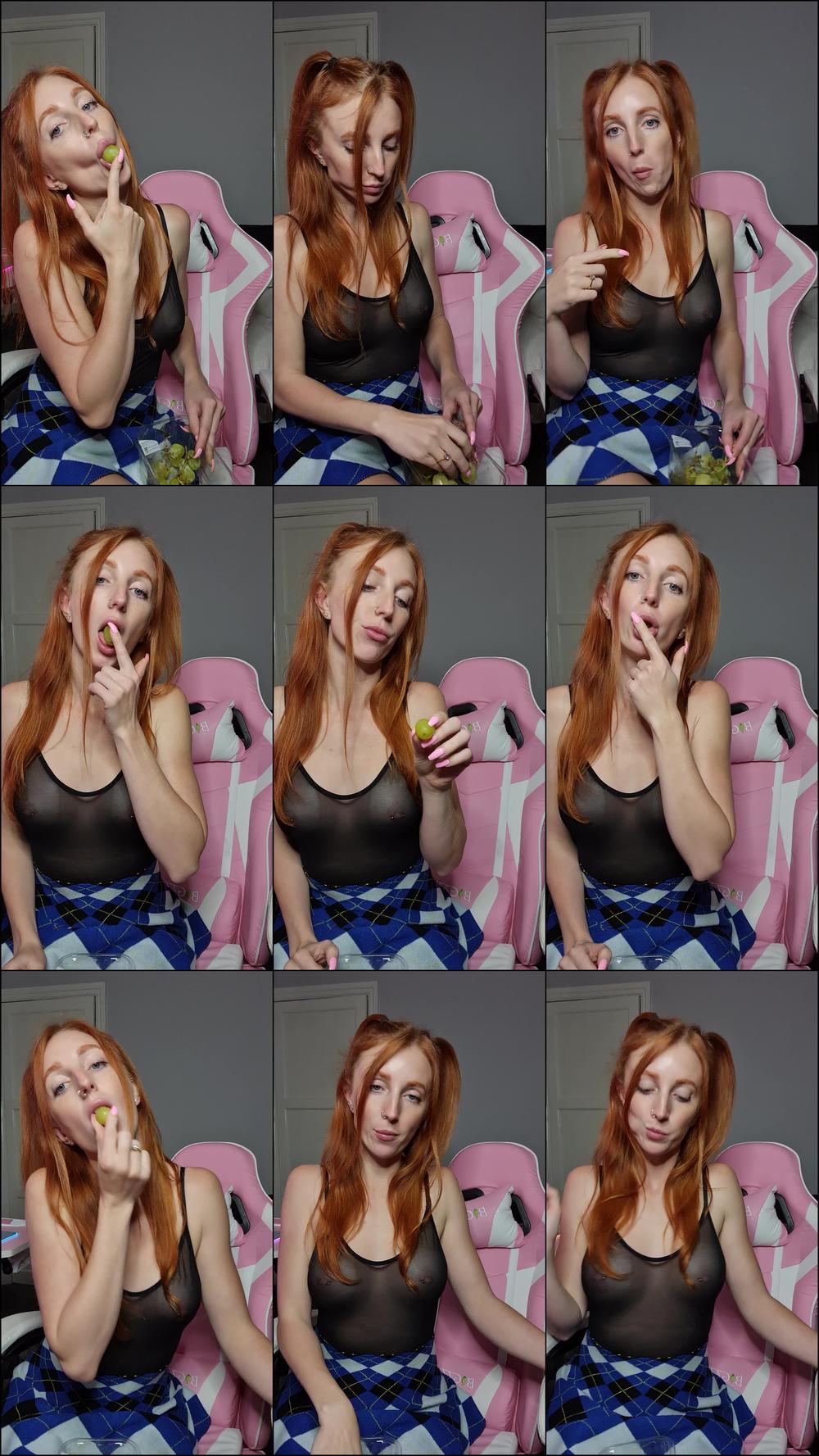 Eating sexy cotton candy flavour grapes