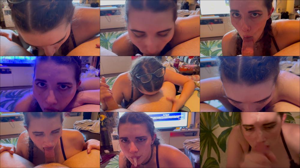 Sister Lustfully Deepthroats Brother and Begs For Cum