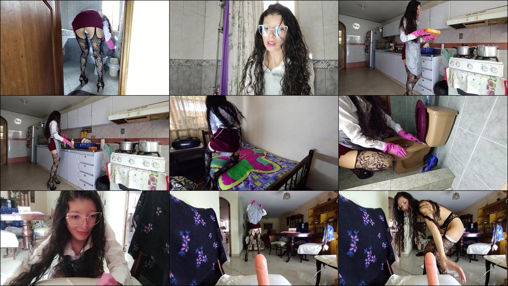 SWEET AND SEXY REVENGE OF CLEANING LADY IN PINK GLOVES