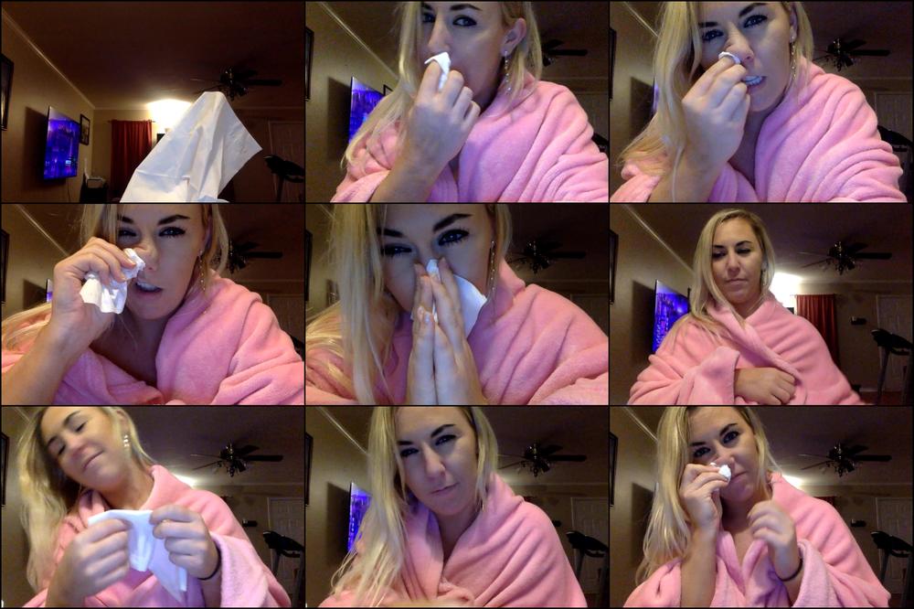 SO SICK WITH THE FLU ** BLOWING my NOSE wrapped in a blanket