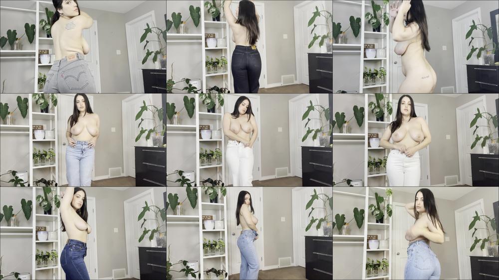 Topless Slut Models Her Jeans For You 4K