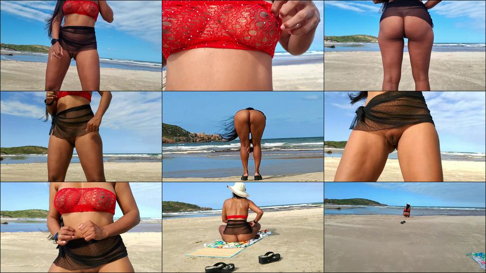 ALMOST NAKED AT BEACH