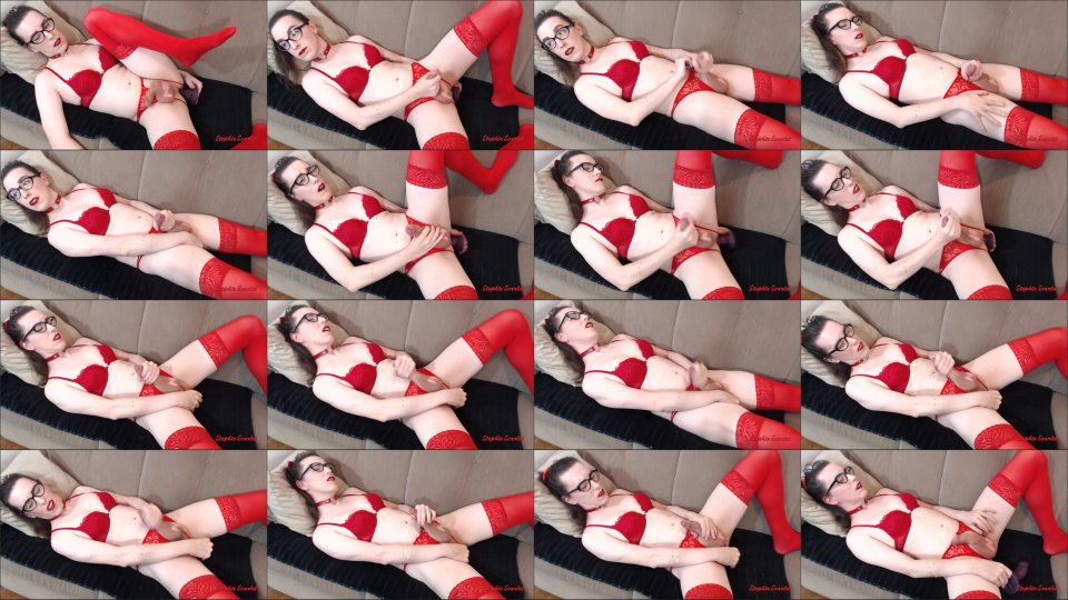 Stephie Scarlet Tgirl Begging To Cum And Fucking Her Ass