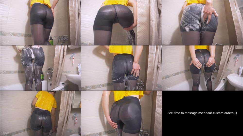Horny Milf Gets Wet In Control Top Pantyhose Tights