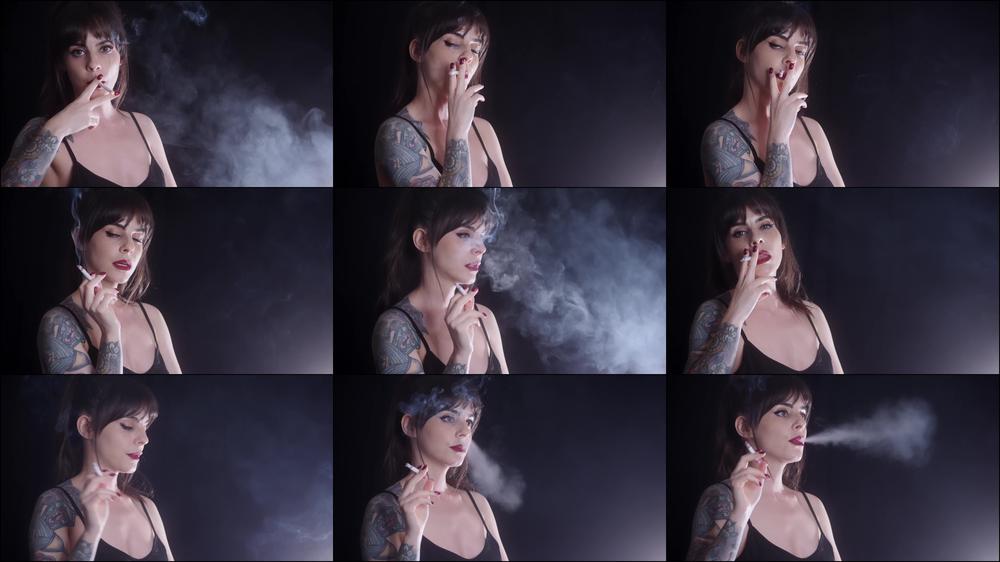 Smoking Marlboro Gold 100s Up Close