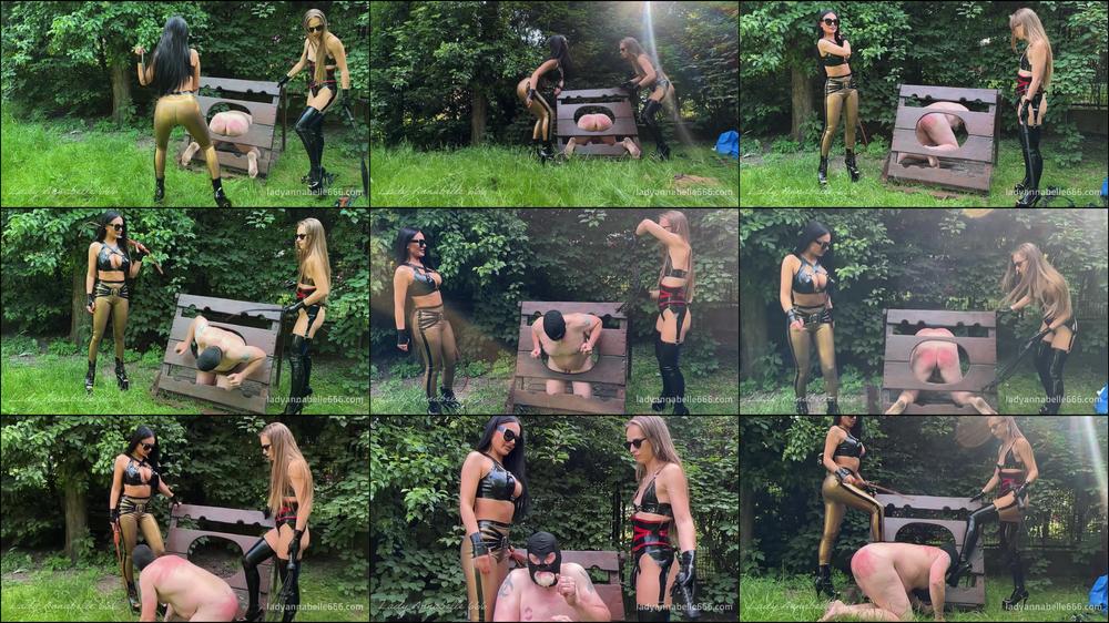 Hard punishment in the garden with EvilWoman
