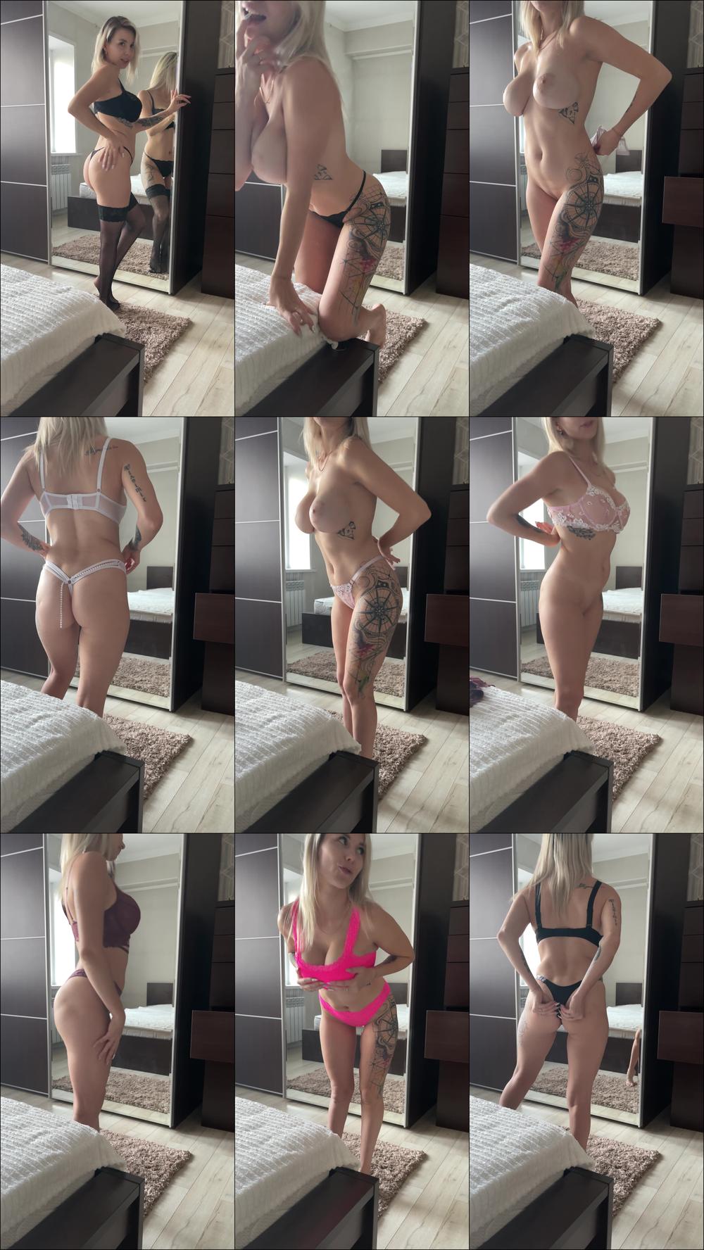 Changing my lingerie near mirror