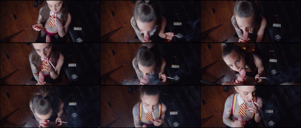 Smoking Spellbinding School Girl Sucks Cock v2
