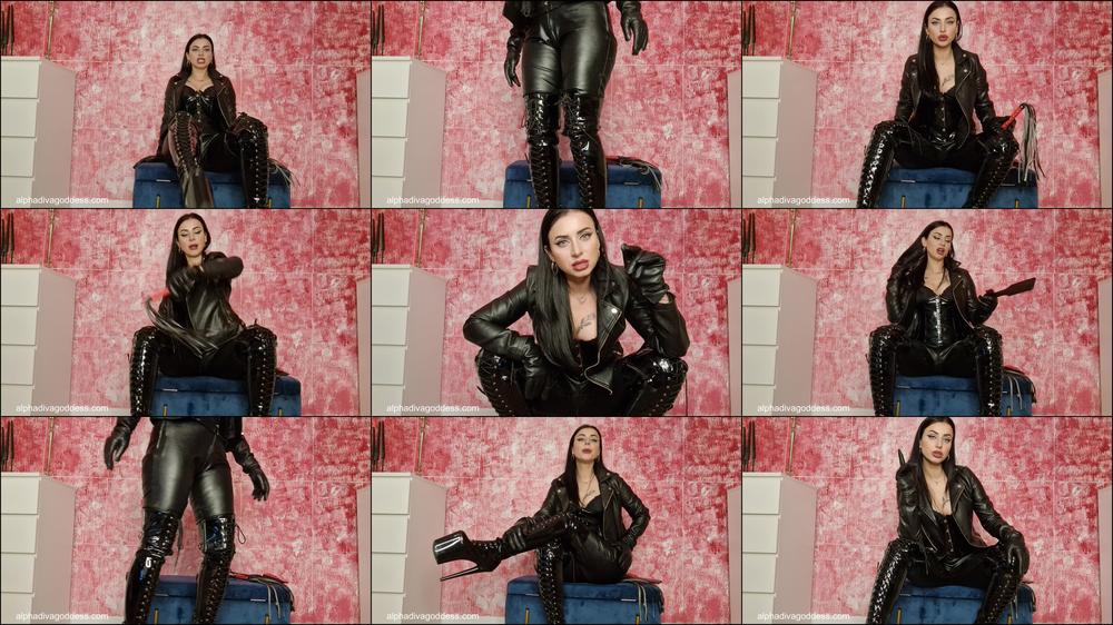 Leather humiliation and ballbusting