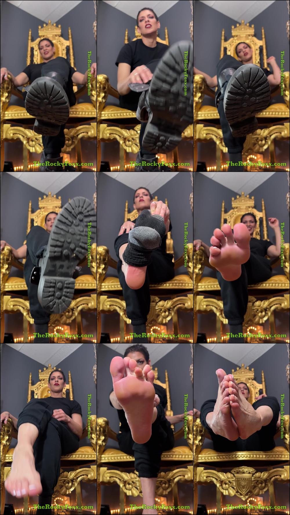The Rocky Foxx - Goddess Rocky Foxx Lets You Sniff Her Dirty Smelly Leather Boots After A Long Hot Day