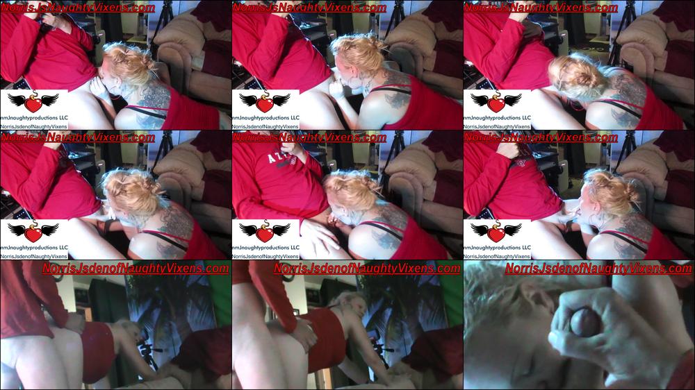 blond bitch blows me, sex, licks balls