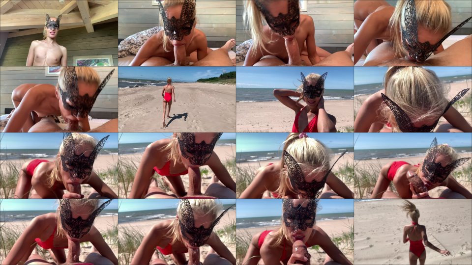 Throat Goat Petite Teen Sucks Dick At The Beach