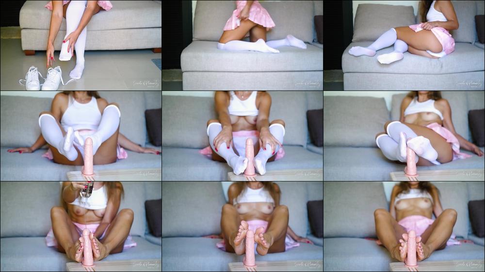 Molly Sweet Nylons Footjob And Sockjob Cock Tease