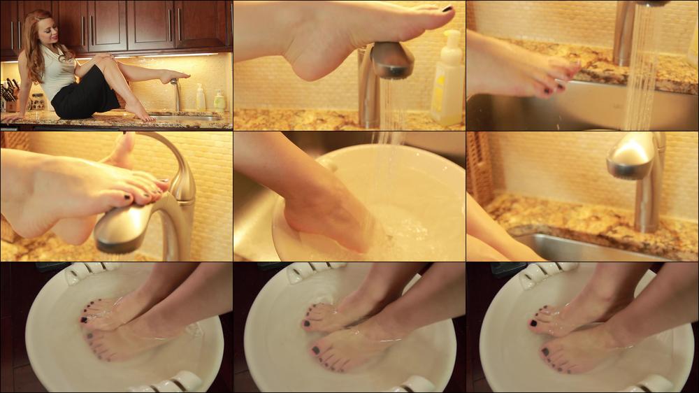 Becky washing sweaty feet - Jun 24, 2020
