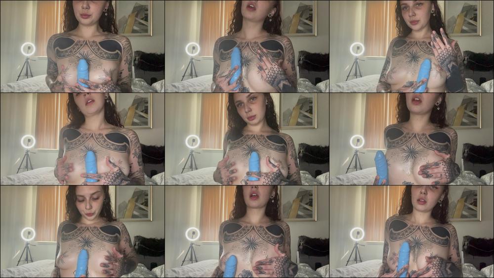 Spit & Tit Play With Dildo