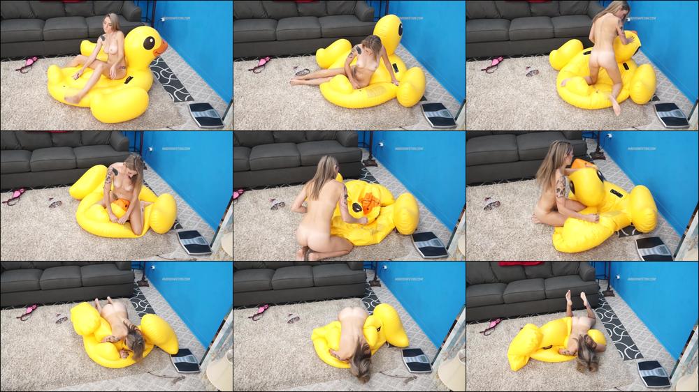 Madison Strips as She Deflates  Duck