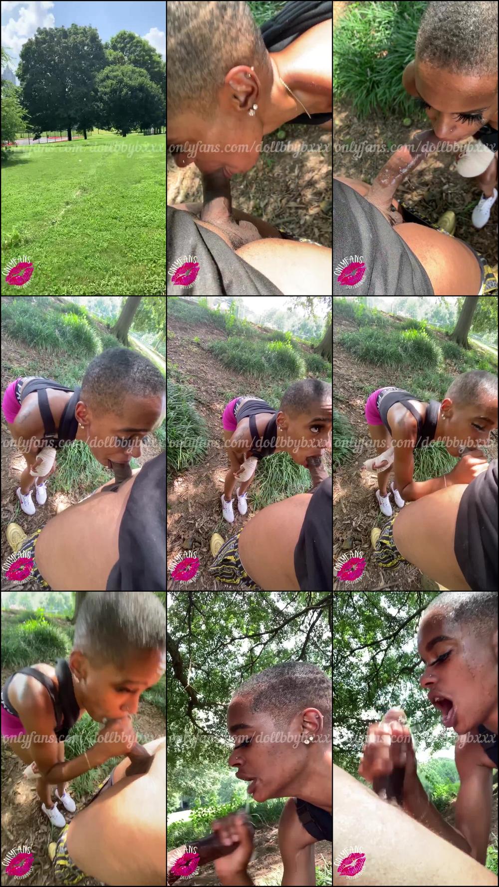 SLOPPY BLOWJOB OUTSIDE IN THE PARK