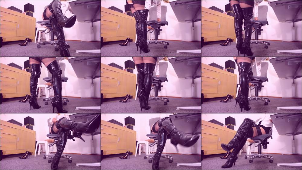 Worship your dom secretary black boots