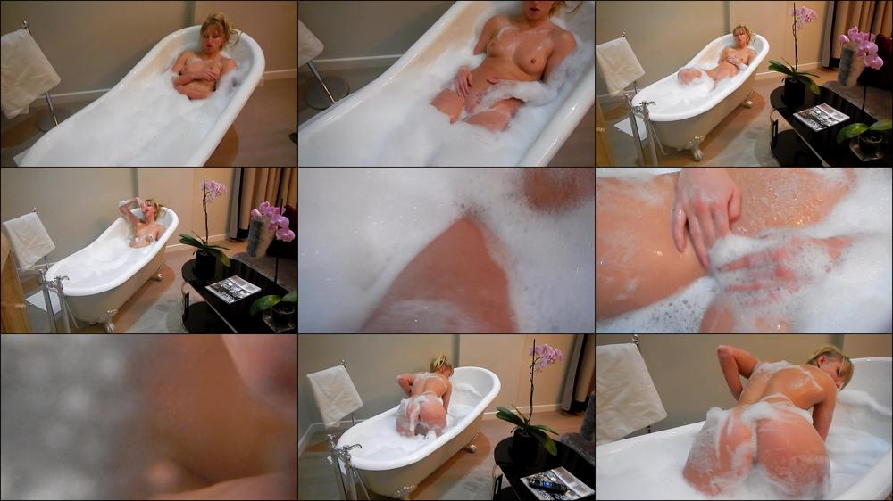 Soapy Bubble Bath Blonde Teasing My Pussy & Pert Teen Tits