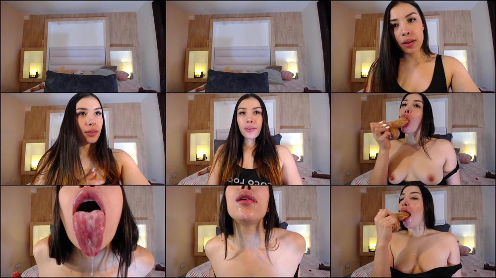 Deepthroating Dildo Tongue Fetish