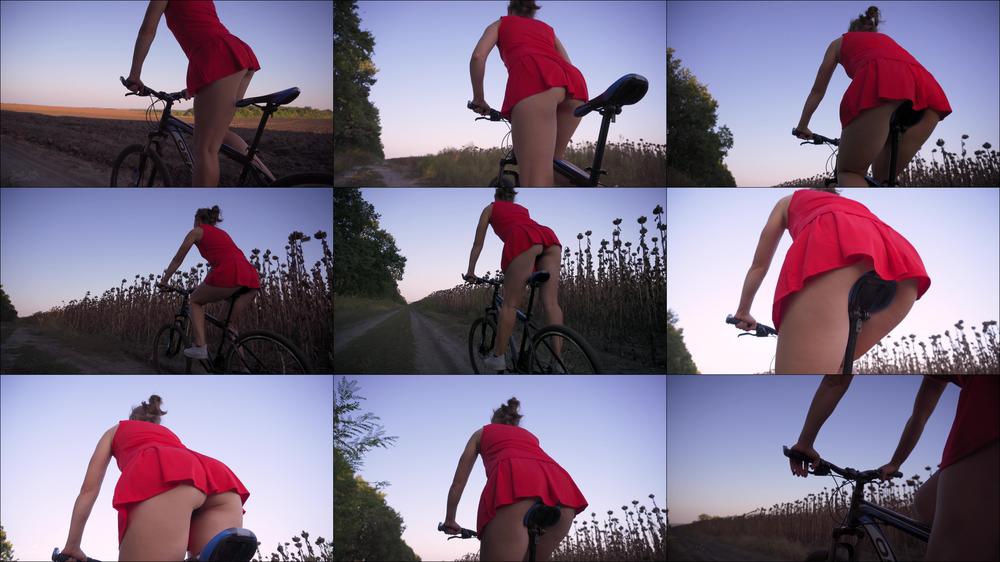 Hot Bicycle Ride Upskirt Ass Worship