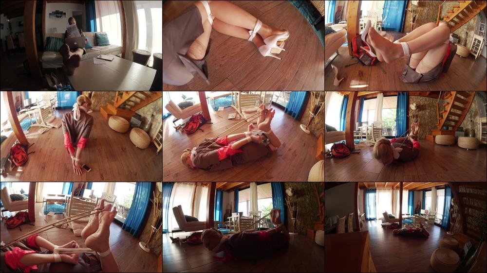 Ariel Anderssen Satin Clad Business Woman Hogtied